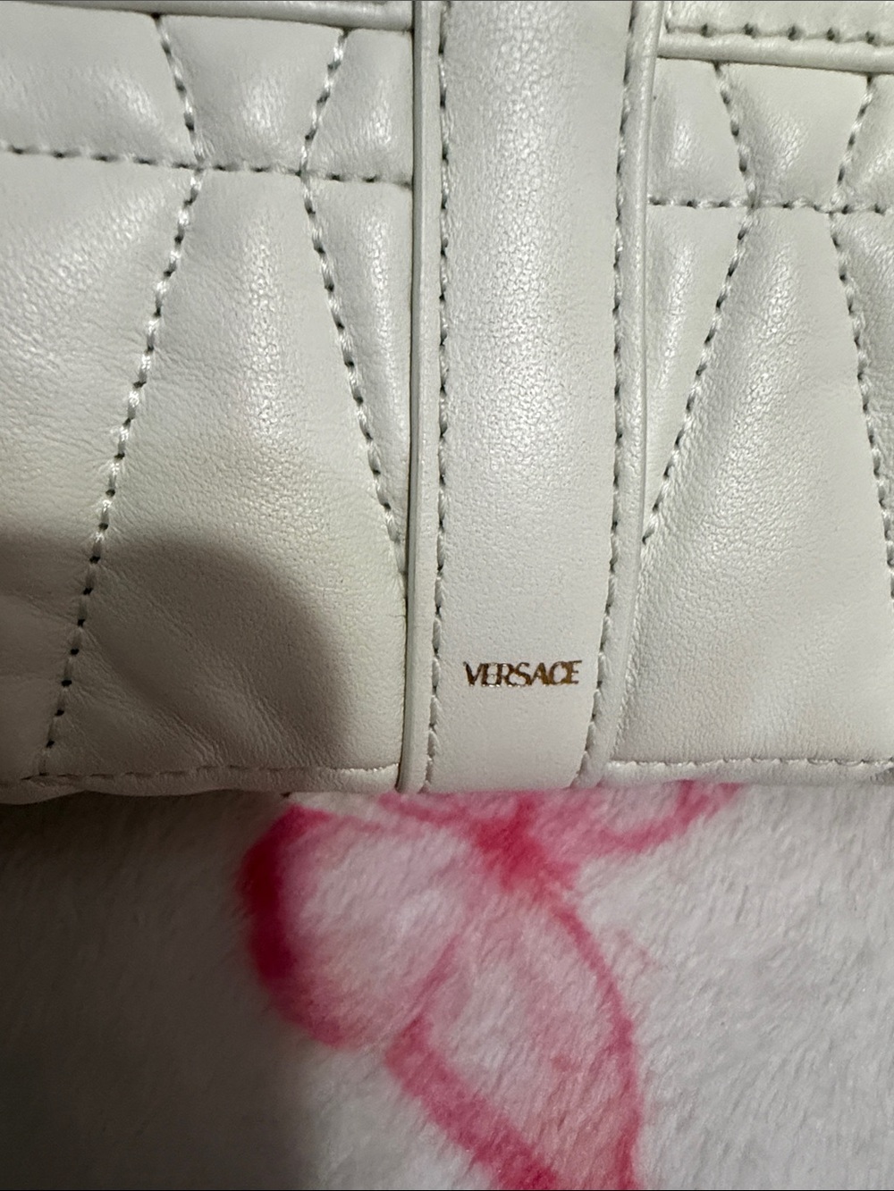 Versace White Quilted Crossbody Bag with Gold Chain - Picture 13 of 14
